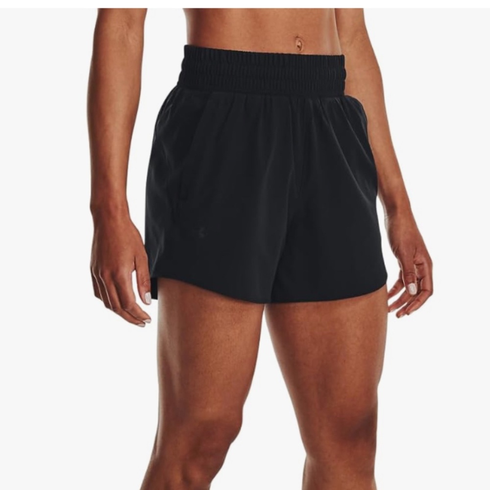 Under Armour Women's Flex Woven 5" Shorts, Size Large, Black, NWT